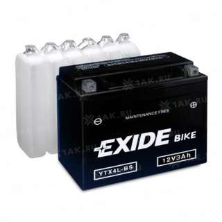 Аккумулятор EXIDE BIKE (3 Ah, 12 V) R+ YT4B-BS арт.YTX4L-BS