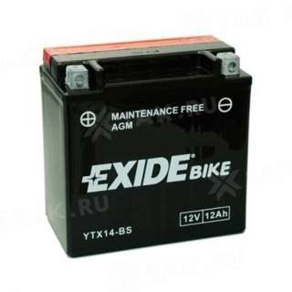 Аккумулятор EXIDE BIKE (12 Ah, 12 V) L+ YT14B-BS арт.YT14B-BS