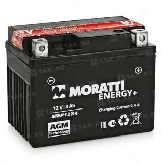 Аккумулятор MORATTI (3 Ah, 12 V) Обратная, R+ YTX4L-BS арт.