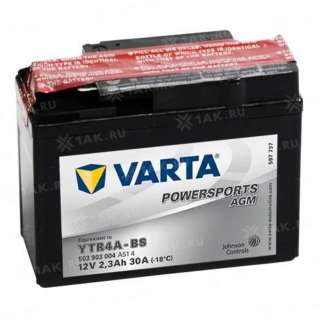 Аккумулятор VARTA Powersports AGM (2.3 Ah, 12 V) Боковое расположение YTR4A-BS арт.503903
