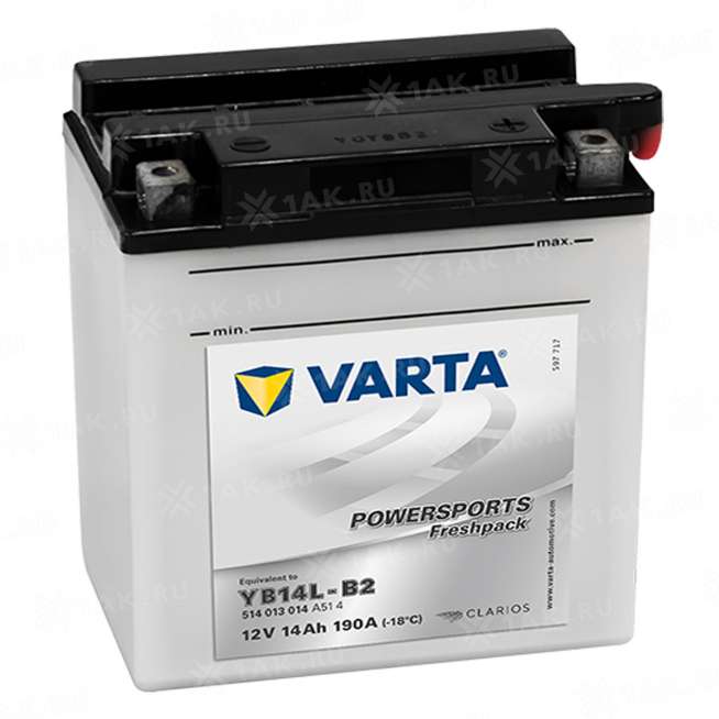 Аккумулятор VARTA Powersports (14 Ah, 12 V) Обратная, R+ YB14L-B2 арт.514013014-558156 0