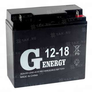 Аккумулятор G-ENERGY (18 Ah,12 V) AGM 181x77x167 мм 4.7 кг