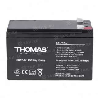 Аккумулятор THOMAS (7 Ah,12 V) AGM 151x65x92 мм 1.85 кг