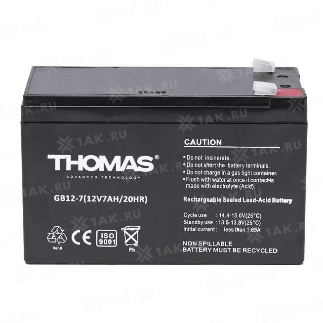 Аккумулятор THOMAS (7 Ah,12 V) AGM 151x65x92 мм 1.85 кг 0