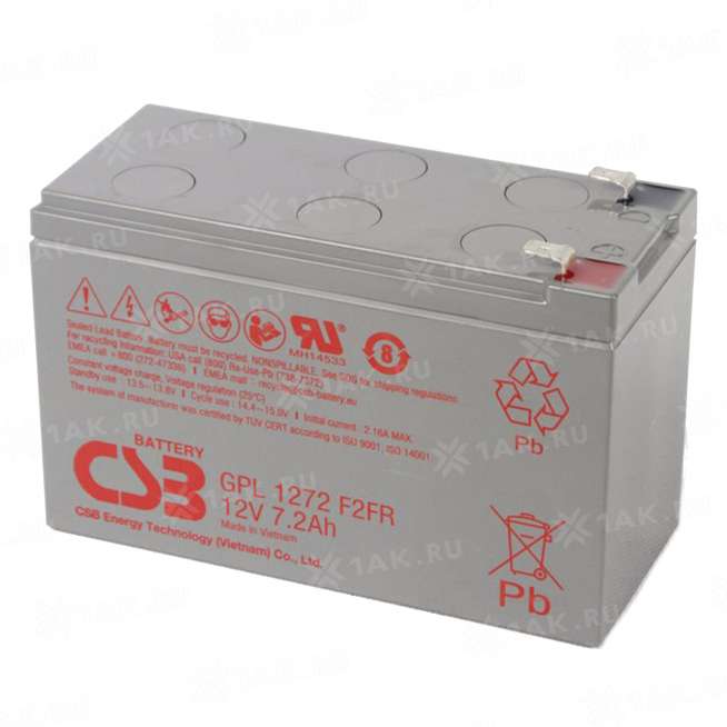 Аккумулятор CSB (7.2 Ah,12 V) AGM 151x65x94 мм 2.6 кг 1