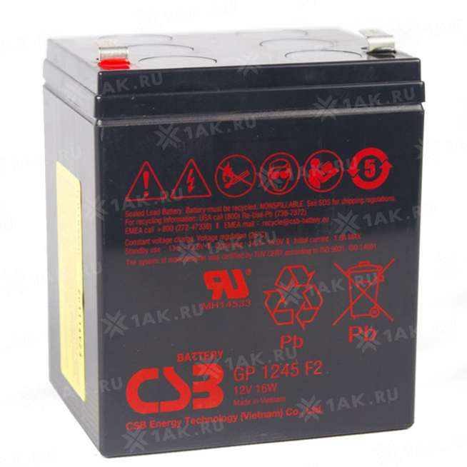Аккумулятор CSB (4.5 Ah,12 V) AGM 93x70x102 мм 1.4 кг 1