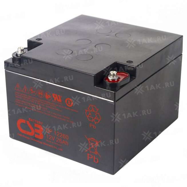 Аккумулятор CSB (26 Ah,12 V) AGM 166x175x125 мм 8.45 кг 2