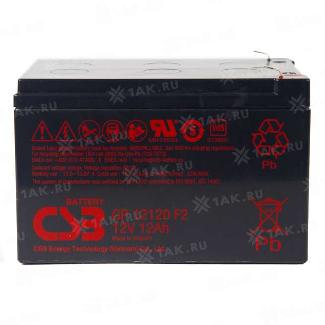 Аккумулятор CSB (12 Ah,12 V) AGM 151x98x94 мм 3.67 кг 0