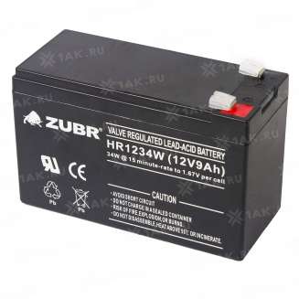 Аккумулятор ZUBR (9 Ач,12 V) AGM 151x65x94 мм 2.6 кг 8