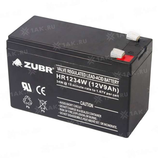 Аккумулятор ZUBR (9 Ah,12 V) AGM 151x65x94 мм 2.6 кг 2