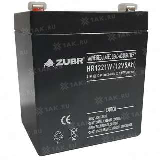 Аккумулятор ZUBR (5 Ah,12 V) AGM 90x70x101 мм 1.62 кг