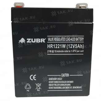Аккумулятор ZUBR (5 Ач,12 V) AGM 90x70x101 мм 1.73 кг 7