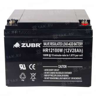 Аккумулятор ZUBR (28 Ач,12 V) AGM 166x175x125 мм 8.8 кг 7