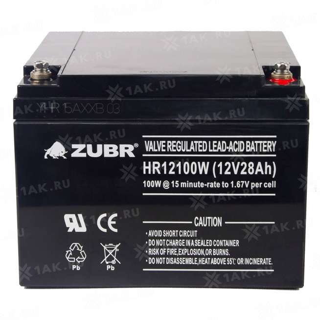 Аккумулятор ZUBR (28 Ah,12 V) AGM 166x175x125 мм 8.8 кг 0