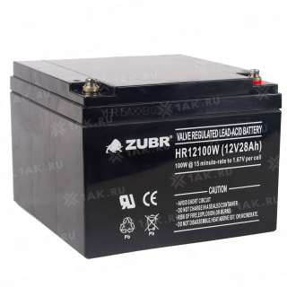 Аккумулятор ZUBR (28 Ah,12 V) AGM 166x175x125 мм 8.8 кг