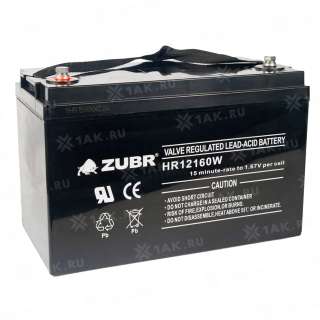 Аккумулятор ZUBR (45 Ah,12 V) AGM 197x165x170 мм 14.3 кг