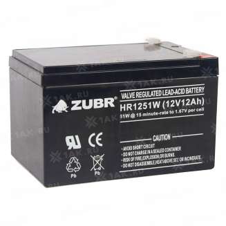 Аккумулятор ZUBR HR12-51W (12 Ач,12 V) AGM 6