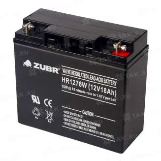Аккумулятор ZUBR (18 Ач,12 V) AGM 181x77x167 мм 5.7 кг 7
