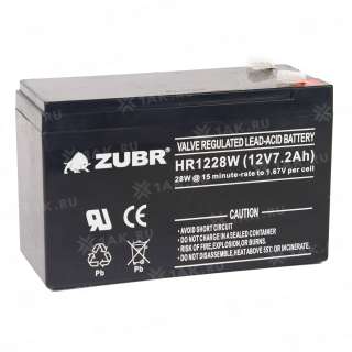 Аккумулятор ZUBR (7.2 Ah,12 V) AGM 151x65x94 мм 2.5 кг