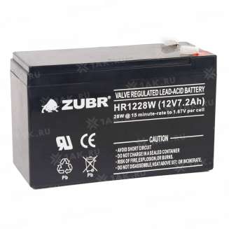 Аккумулятор ZUBR (7.2 Ач,12 V) AGM 151x65x94/100 мм 2.5 кг 8