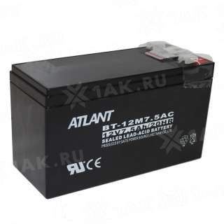 Аккумулятор ATLANT (7.5 Ah,12 V) AGM 151x65x94 мм 2.28 кг