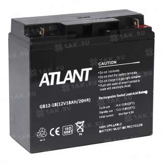 Аккумулятор ATLANT (18 Ah,12 V) AGM 181x77x167 мм 5.15 кг