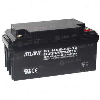 Аккумулятор ATLANT (65 Ah,12 V) AGM 350x166x179 мм 19.9 кг