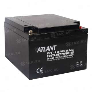 Аккумулятор ATLANT (26 Ah,12 V) AGM 166x175x125 мм 7.27 кг