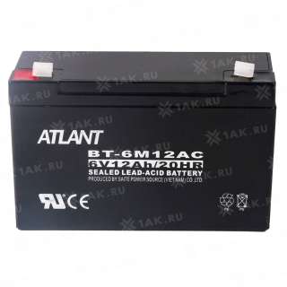 Аккумулятор ATLANT (12 Ah,6 V) AGM 151x50x94 мм 1.6 кг