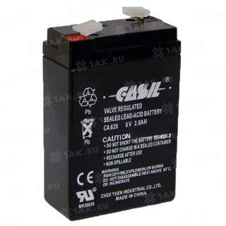 Аккумулятор CASIL (2.8 Ah,6 V) AGM 65x33x95 мм 0.5 кг