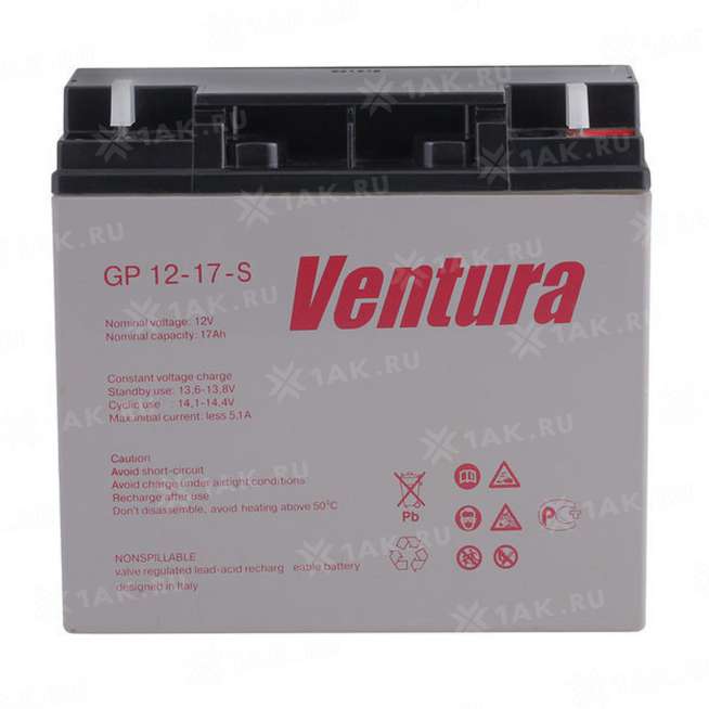 Аккумулятор VENTURA (17 Ah,12 V) AGM 181x77x167 мм 4.8 кг 0
