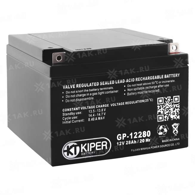 Аккумулятор KIPER (28 Ah,12 V) AGM 166x175x125 мм 8 кг 0