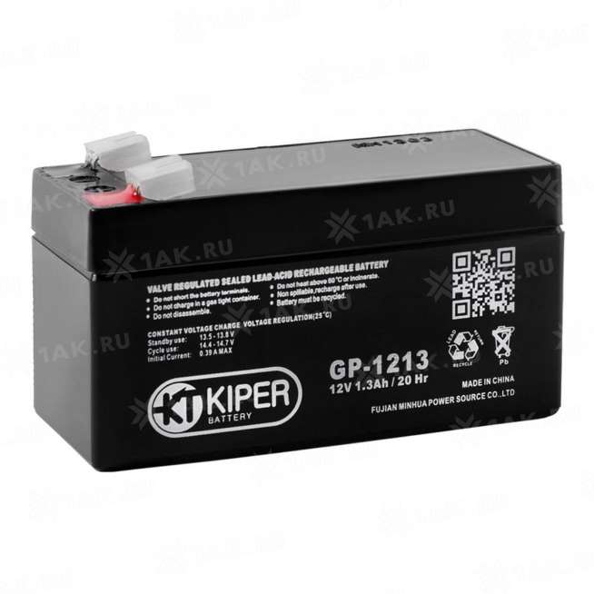 Аккумулятор KIPER (1.3 Ah,12 V) AGM 97x43x52 мм 0.57 кг 0