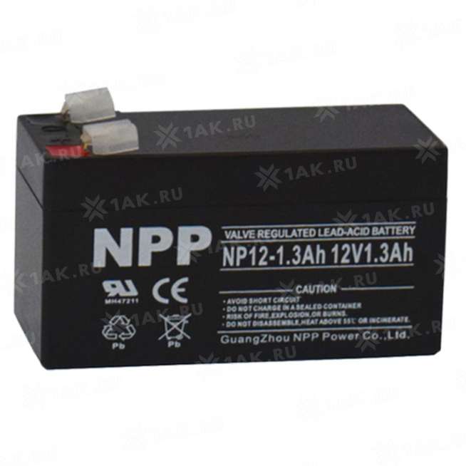 Аккумулятор NPP (1.3 Ah,12 V) AGM 97x45x51 мм 0.54 кг 7