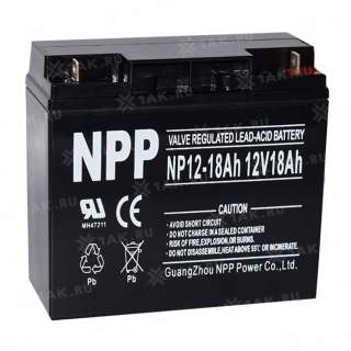 Аккумулятор NPP (18 Ah,12 V) AGM 181x77x167 мм 5.2 кг