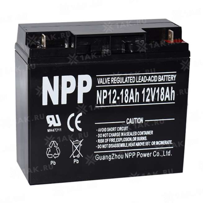 Аккумулятор NPP (18 Ah,12 V) AGM 181x77x167 мм 5.2 кг 7