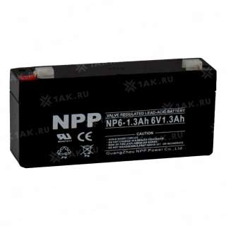 Аккумулятор NPP (1.3 Ah,6 V) AGM 98x25x52 мм 0.3 кг