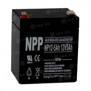 Аккумулятор NPP (5 Ah,12 V) AGM 89x69x101 мм 1.58 кг