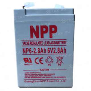 Аккумулятор NPP (2.8 Ah,6 V) AGM 67x34x103 мм 0.48 кг