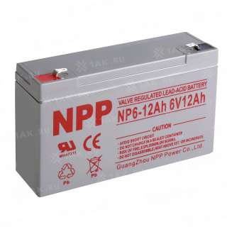 Аккумулятор NPP (12 Ah,6 V) AGM 151x50x94 мм 1.65 кг