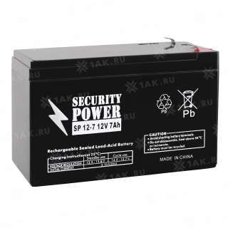 Аккумулятор SECURITY POWER (7 Ah,12 V) AGM 151x65x94 мм 2 кг