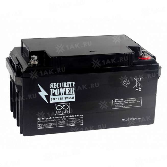 Аккумулятор SECURITY POWER (65 Ah,12 V) AGM 324x166x169 мм 20.5 кг 0
