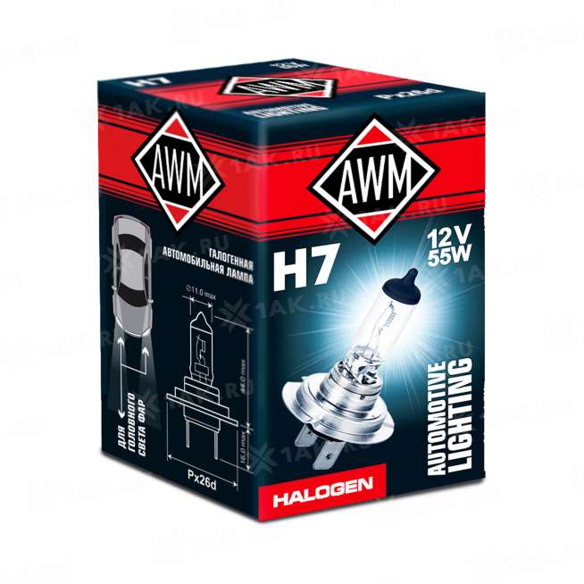 Лампа галогенная AWM H7 12V 55W (PX26D) 0