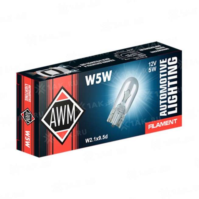 Лампа накаливания AWM W5W 12V 5W (W2.1x9,5d) 0