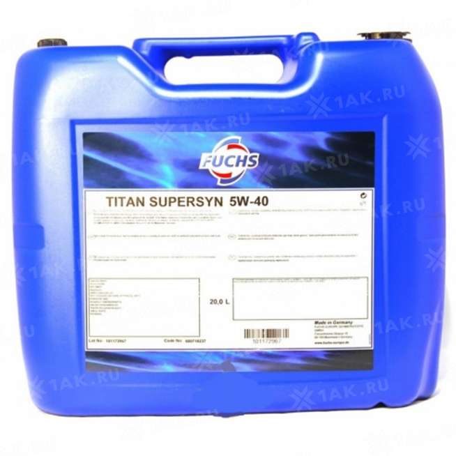 масло моторное FUCHS TITAN Supersyn 5W-40 SN/CF, 20л 0