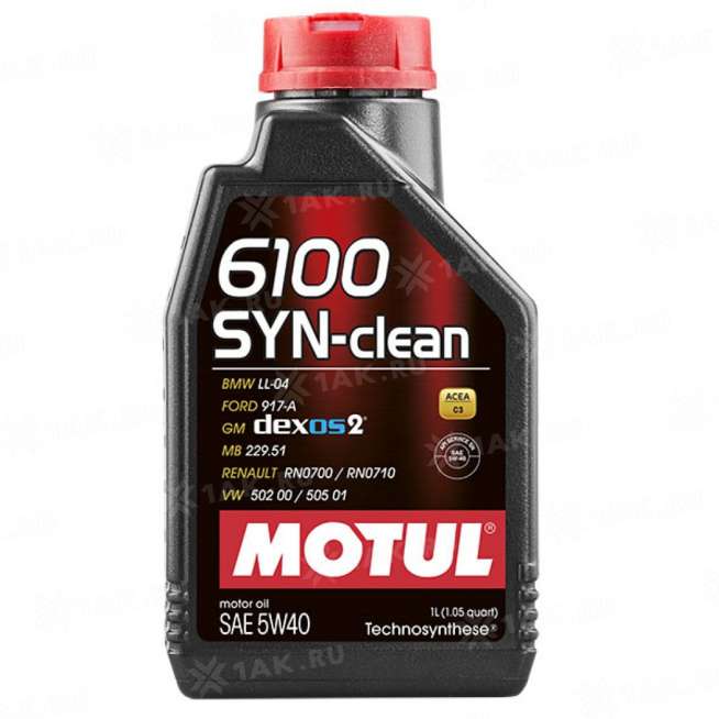 Масло моторное Motul 6100 SYN-CLEAN 5W40, 1л 0