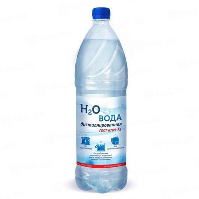 Дистиллированная вода H2O, 1.5 л 0