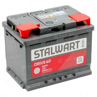 Аккумулятор STALWART DRIVE (60 Ah, 12 V) Прямая, L+ L2 арт.STD 60.1