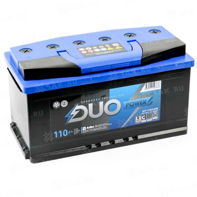 Аккумулятор DUO POWER (110 Ah, 12 V) Обратная, R+ L5 арт.DUOP 110-З-R 0