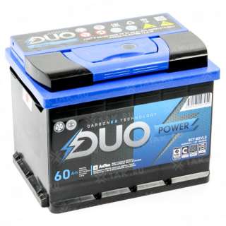 Аккумулятор DUO POWER (60 Ah, 12 V) Обратная, R+ L2 арт.DUOP 60-З-R